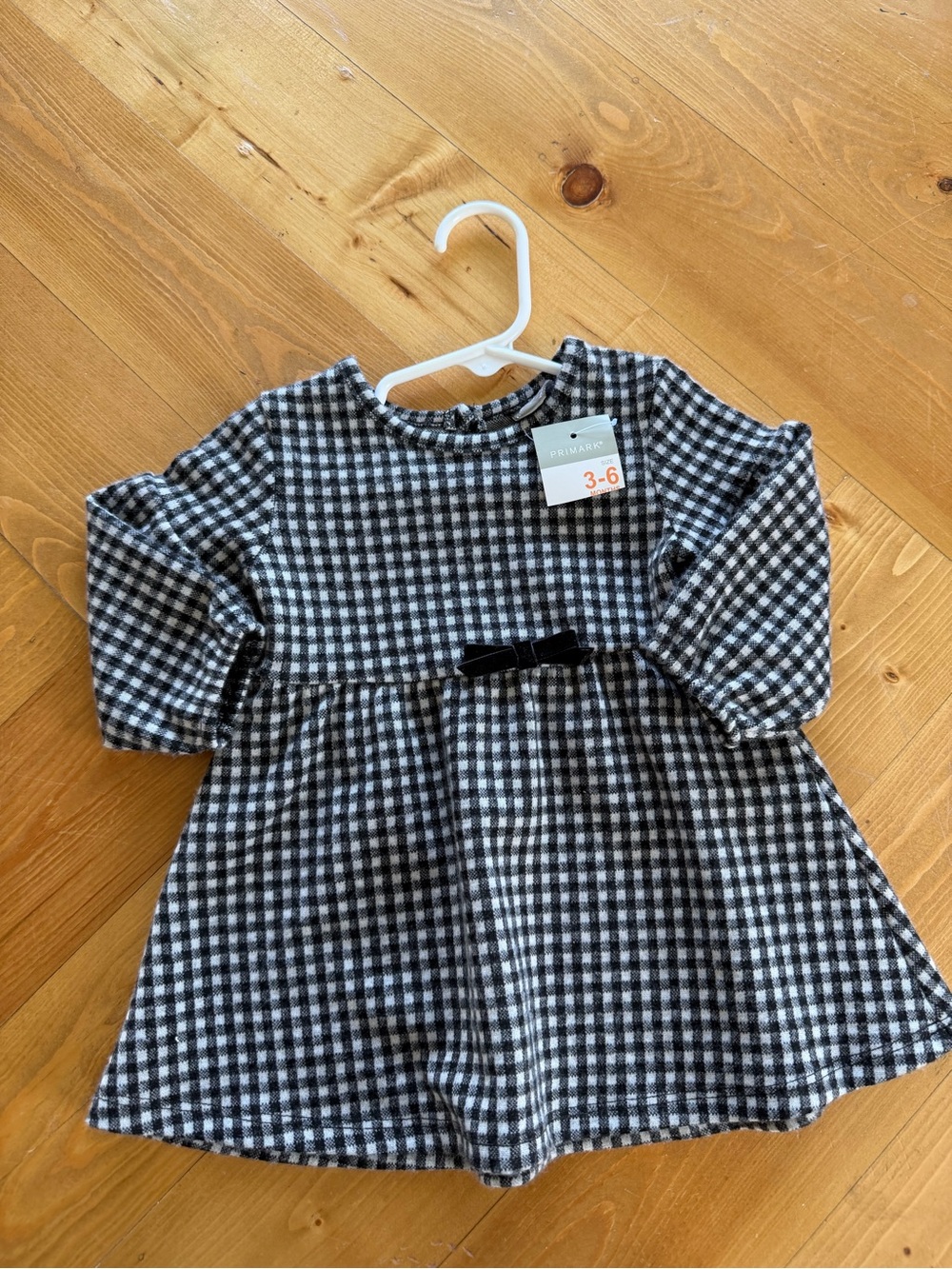 Primark Black and White Gingham Dress with Bow